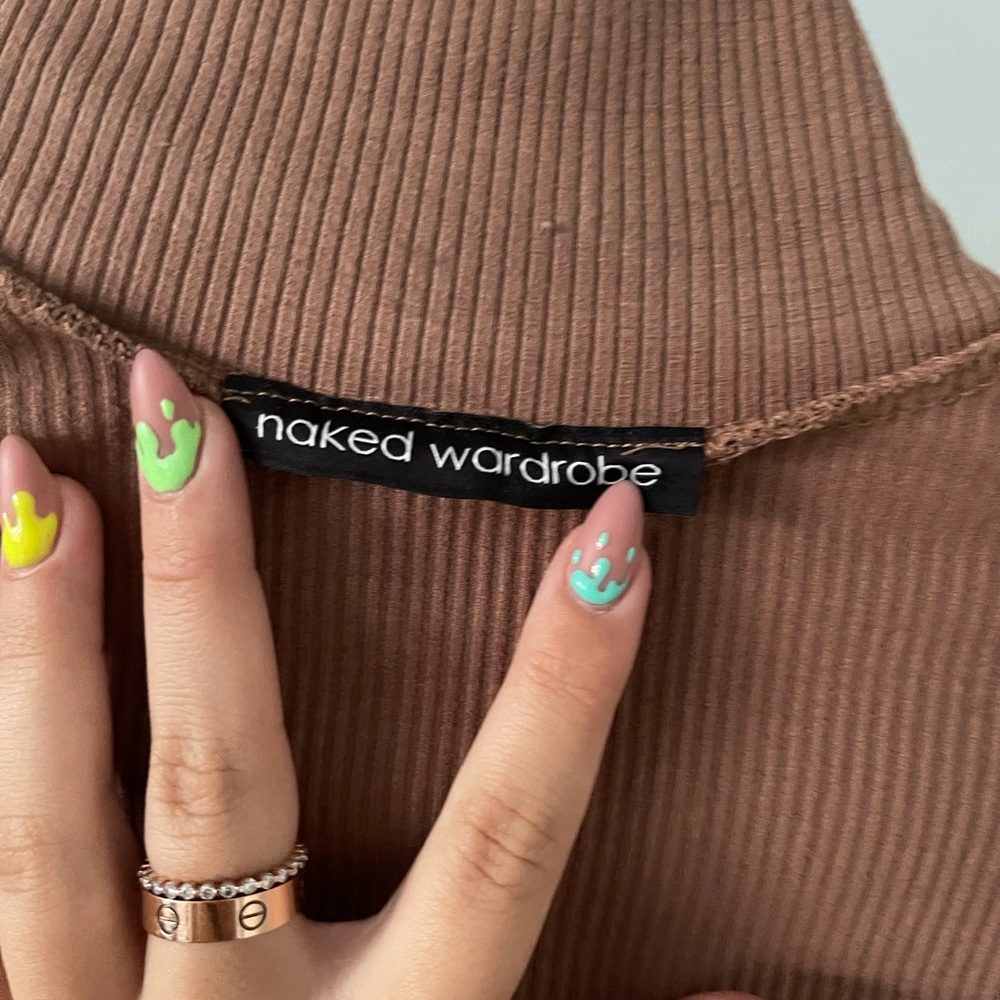 NAKED WARDROBE ribbed nude body suit